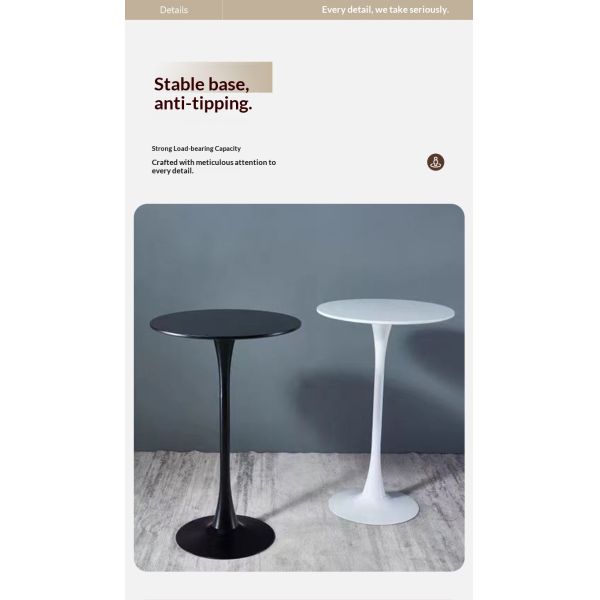 Modern Simple Metal Tulip Trumpet Round Coffee Table Leisure High-legged Side Table for Home Dining Room Negotiation Meetings