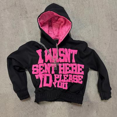 T-shirt à capuche à double couche sur mesure pull sans attache taille étroite poids lourd sweat-shirt en laine coupé sweat-shirt en gros
