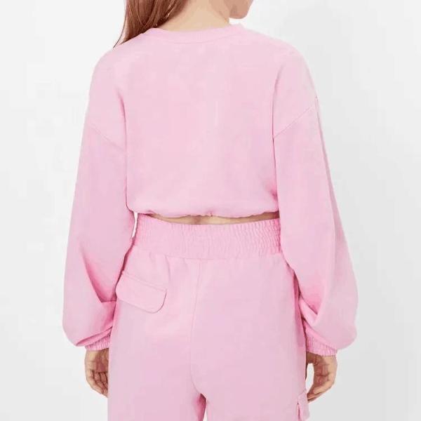                  Custom Latest Designs Cropped Sweatshirt Joggers Two Piece Tracksuits for Women             
