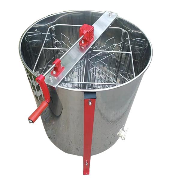 4 Frame Stainless Steel Manual Honey Extractor With Inner Baskets Extract Honey From Honeycomb In Two Directions