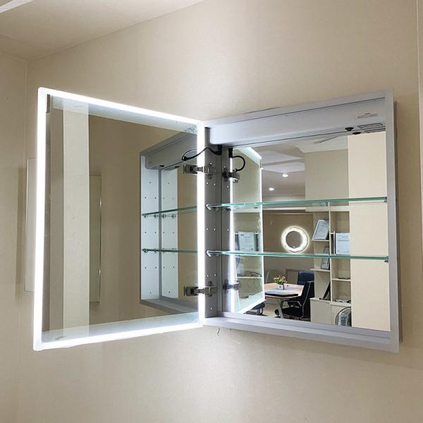 Customized LED Illuminated Mirror Cabinet 3mm Lighted Mirror Medicine Cabinet 3000K