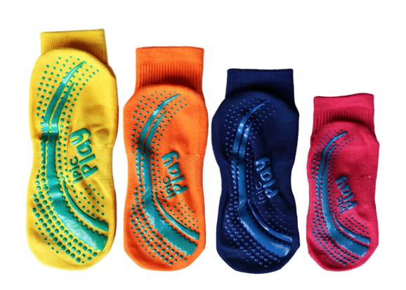 Jacquard Ankle Grip Socks Silicon Gel Kids Trampoline Socks For Play Zone / Indoor Playground