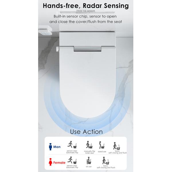 Вытянутая Rimless стена шара туалета умная повешенная для Ванная комната