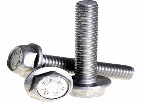 M8 Grade 4.8 8.8 Steel Nickel Plating Hex Serrated Flange Metal Bolt With Full Thread DIN6921