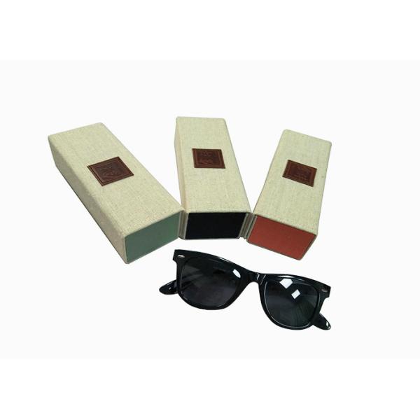 White Linen Custom Optical Eyeglass Case / Collapsible Hard Sunglasses Case