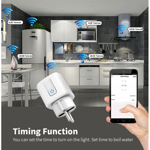 16A Smart Life Wifi Controlled Electrical Outlet Energy Monitoring Socket 2.4GHz