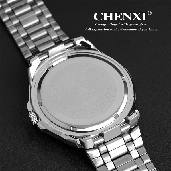 2015 Fashion Quartz Custom Man Watch Stainless Steel Case Back Watch Original CHENXI Watch