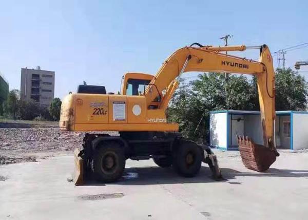 Peso original 21800kg de Hyundai 220 da máquina escavadora da roda de mão de Coreia segunda