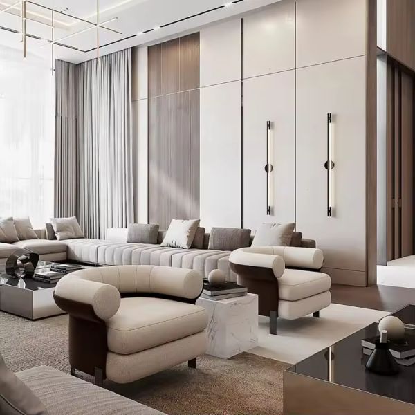 Leisure Chair Metal Legs MOYI Italian Minimalist Sofa Chair Luxury Living Room Modern Minimalist Designer Lounge Chair Arm