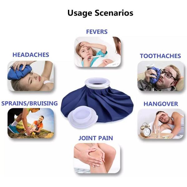 Reusable Ice cold packs hot water Bags different size therapy Pain Relief hot water ice bag blue green color