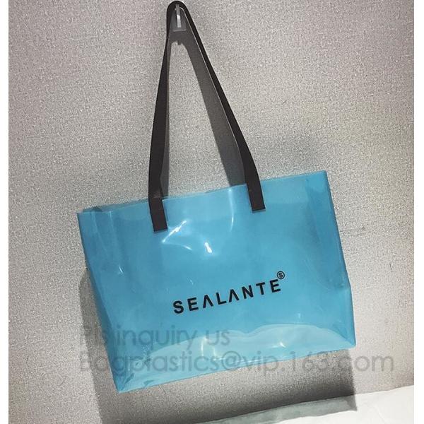pvc transparent zipper bikini cosmetic bag, tote lady waterproof PVC swimming transparent beach bag, beach bag swimming