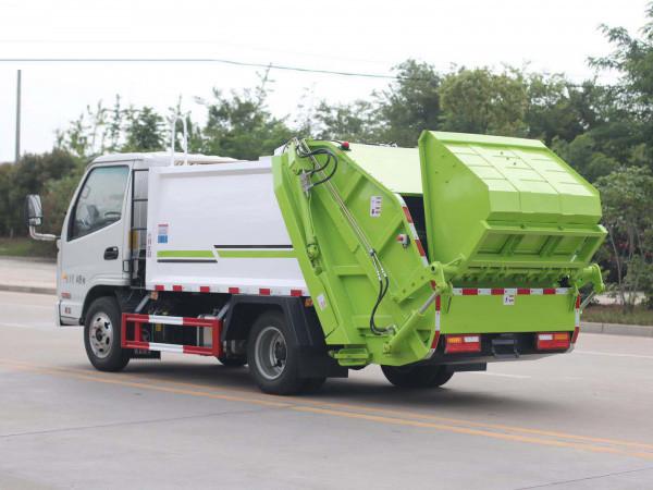 4 Cubic Compression Garbage Truck With Box Structure