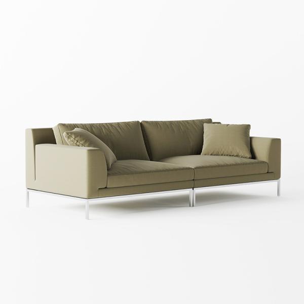 Зелёный офисный диван из кожи