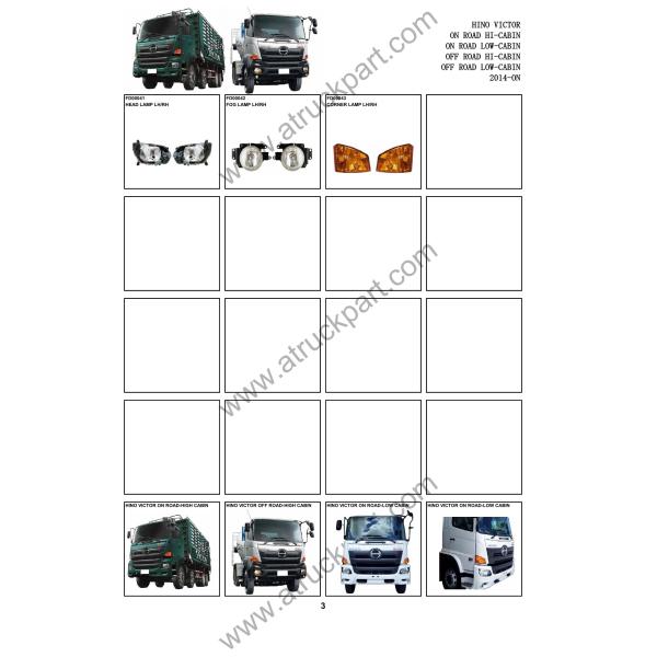 Bumper Fog Lamp RH for Hino Victor 500 Truck Spare Body parts