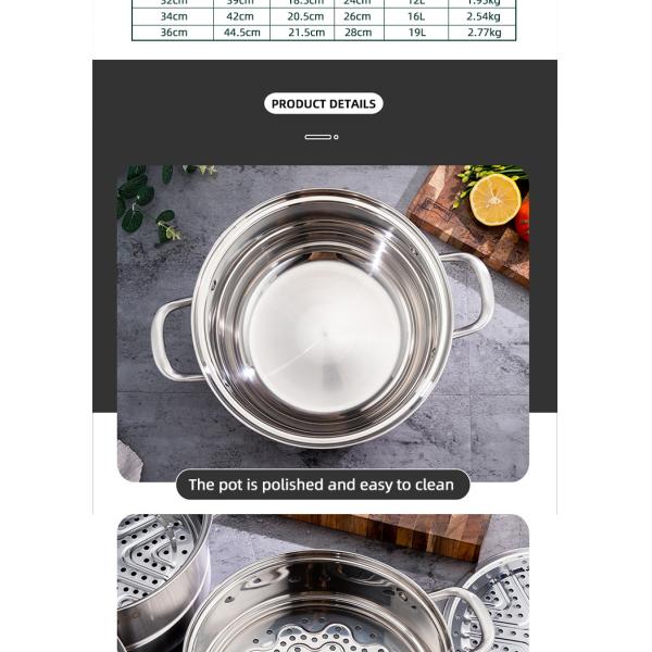 New Product 304 Stainless Steel Steamer Pot Soup Set Stainless Steel Cooker Cooking Soup Pot Steamer Pot