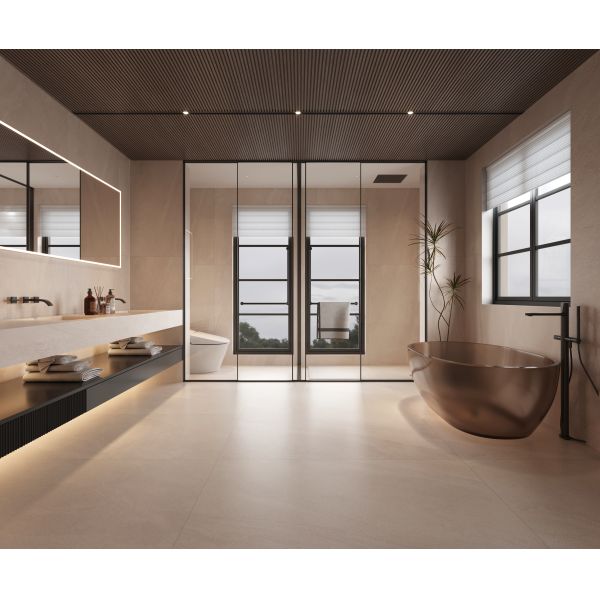 Matera Sandstone Beige Living Room Tiles Abrasion Proof Customizable Color