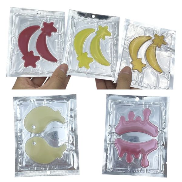 OEM Shiny Colorful Collagen Eye Masks Skincare Under Eye Patches Reusable