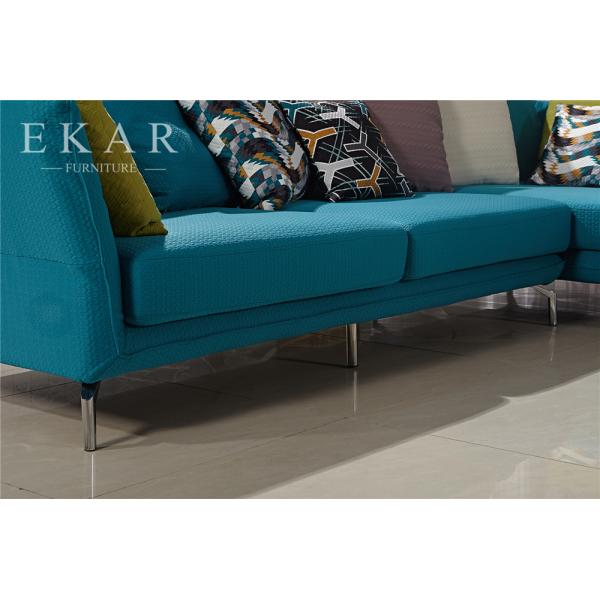 Leather and Fabric 6 Seater Modern Living Room Sofa Set AW-ES17-1733
