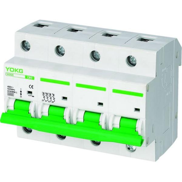 SG6H 125 Amp 4 Pole MCB 3 Pole 63A 6KV 35mm Din Rail Installation