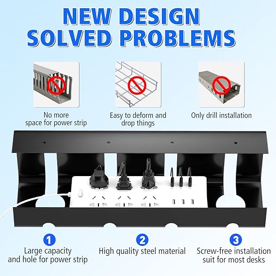 Almacenamiento de alambre en el salón bajo el escritorio