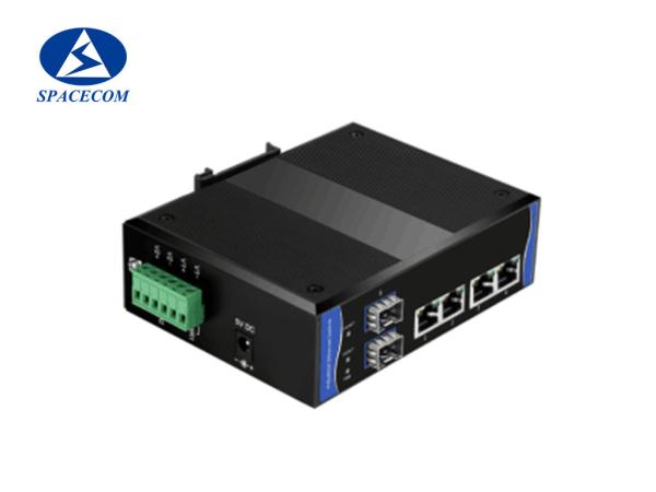 Gigabit Din Rail POE Switch with 4 Port TX 2 Port FX Fast SFP