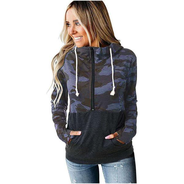 Custom Clothing Women'S Winter Hoodies With Hooded Printing Half - Zipper S-3XL Cotton&Polyetser