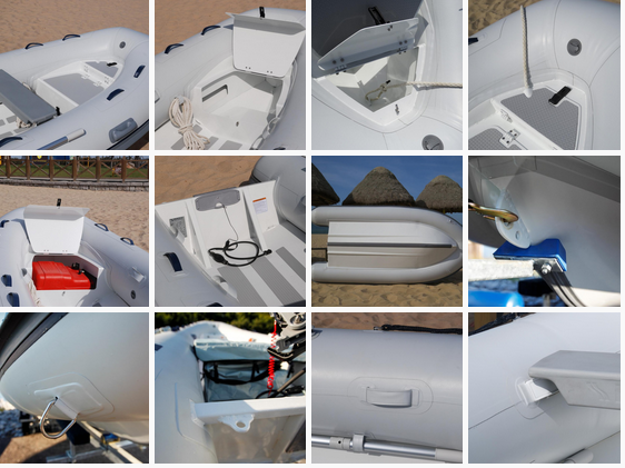 12.6 Feet Aluminum Rib Boat 380 Cm Double Deck Hulled Dinghy Light Weight For Tender