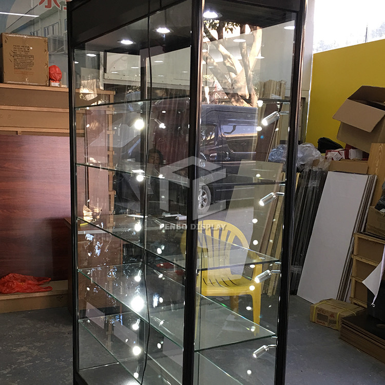 Lockable 8mm закалили стеклянный шкаф 120cm витрины дисплея длиной