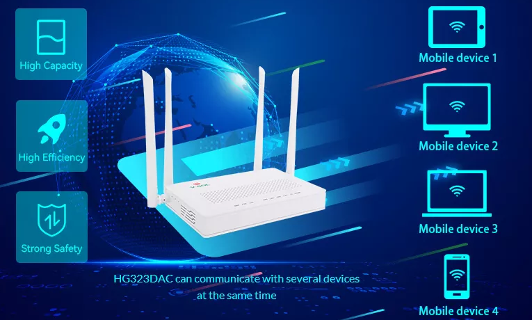 Высокая двойная поддержка IPv4 IPv6 маршрутизатора диапазона GPON ONU ONT 4GE 2POTS WIFI