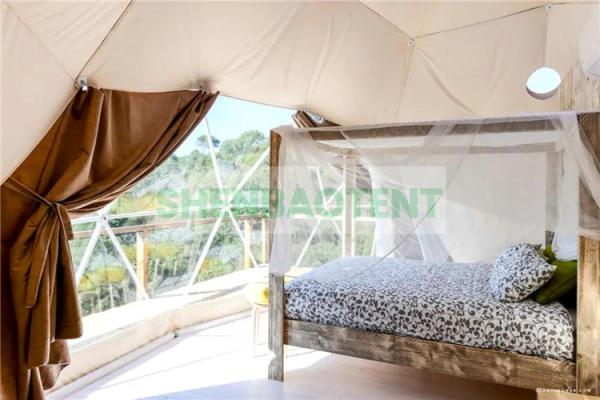 A White Glamping Dome Tent Snow Camp Best For Holiday Travel Garden Village