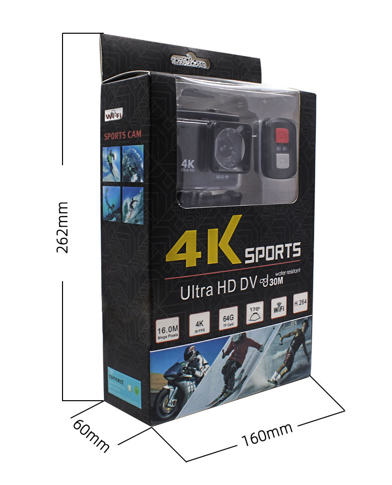 4k Panoramic Sport Camera Slow Motion Time Lapse Cycling Camera Diving Camera 4K Action Camera 170° Wide Angle Control WiFi