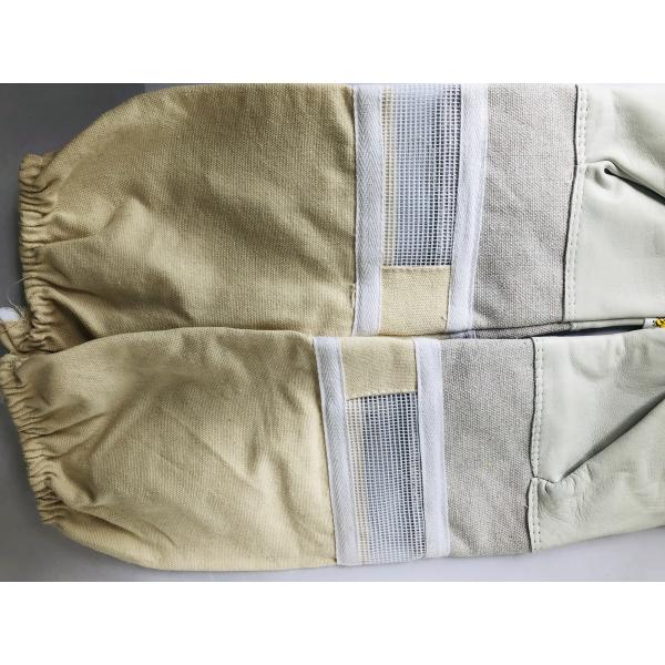 #10white Cloth Sleeve +Half  Ventilated Gloves With  Thick Wrist Protector sheepskin glove