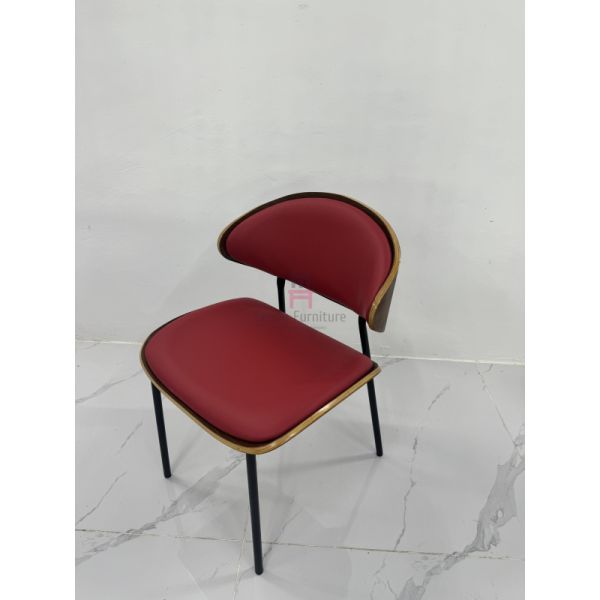 Metal Restaurant Chair, Modern Plywood Upholstered Dining Chair for Commercial & Home Dining