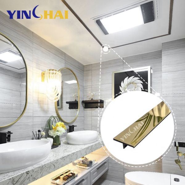 T Profile Stainless Steel Trim Strips 3.00mm Thickness Metal Tile Edging Trim Customized Shape