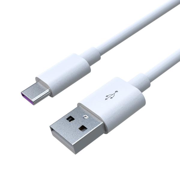 White Quick 5A USB Type C Charging Cable 6FT Long With TPE Plug