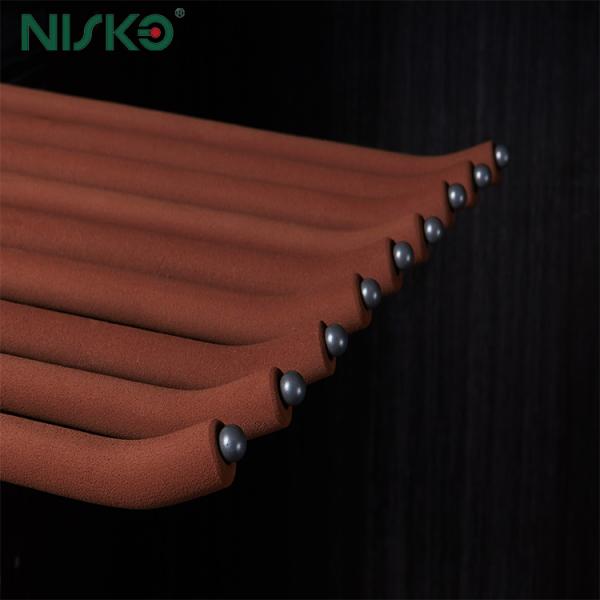 Soft Closing Pant Clothes Hangers Side Mounted With Leather Bar