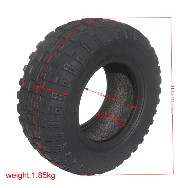 14x5.0-6.0 Electric Scooter Tubeless Tires Black Solid Scooter Tyres