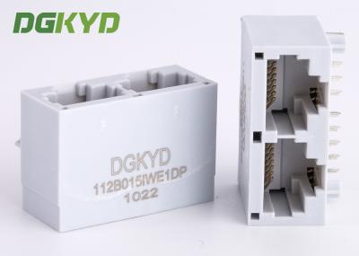 1x2 ganged dual port ethernet RJ45 PCB connector magnetic jack for Communication