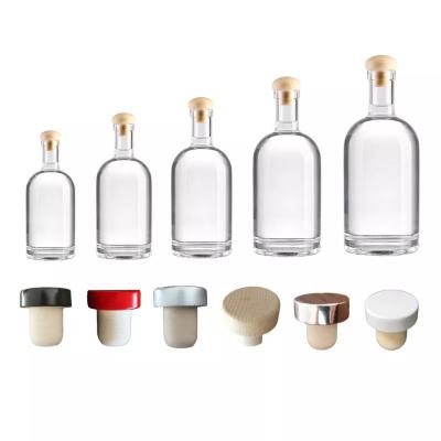 Material de base Garrafa de vidro com rolha de cortiça 200 ml 375 ml 500 ml 750 ml Embalagem cosmética