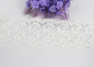 Off White Floral Net Embroidered Lace Trim For Girl's Sock 100 % Cotton