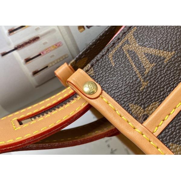 Monogram Printing 30cm Women'S Leather Crossbody Sling Bag Gold Ball Decoration