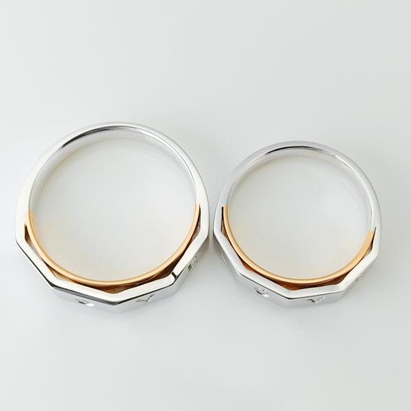 Customizable 0.03ct 0.023ct Couple Rings Gold With Letters
