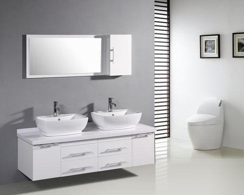 Wall Mounted Bathroom Vanities PVC Modular Furniture 38-46 in Width Bathroom Cabinet