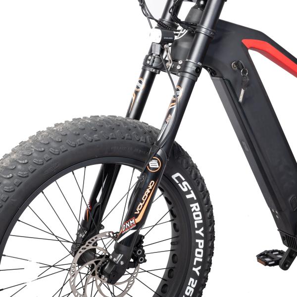 26 Inch 1000W Mid Drive Motor Carbon Fiber Electric Mountain Bike with Disc Brake