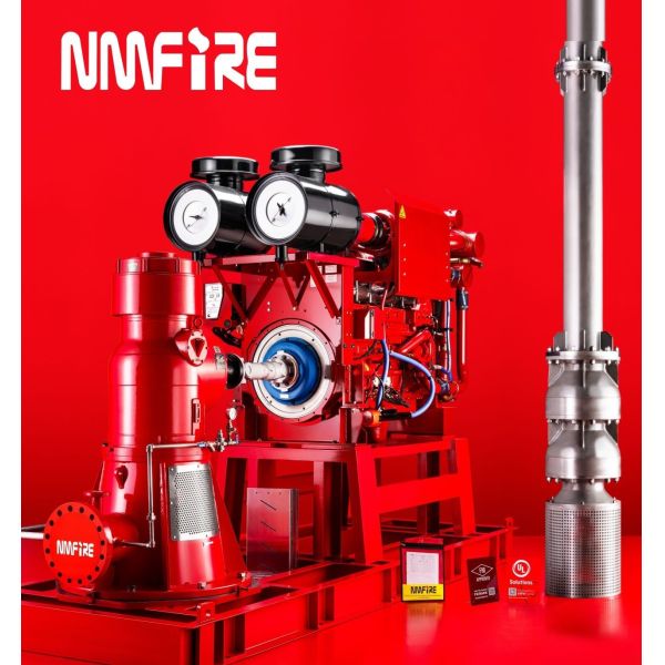 High Efficiency Vertical Turbine Fire Pump with Flow 100–7500 GPM and Stainless Steel Shaft  UL FM NFPA20 Standard
