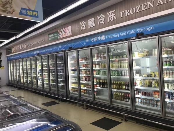 Large Display Remote Compressor Commercial Freezer Glass Door With Adjustable Shelving
