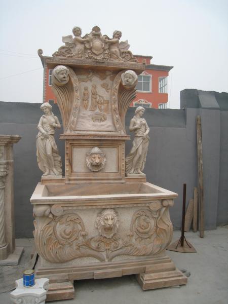 Antique Elephant Head Stone Marble Wall Water Fountain