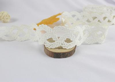 teste padrão Scalloped da folha da guarnição do laço do branco de 3.3cm poliéster 100% largo para a costura de DIY