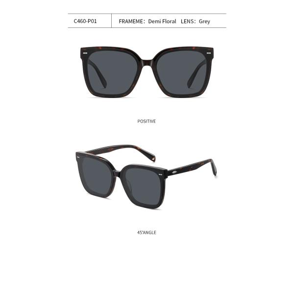 Поляризовыванный солнечных очков ацетата объектива квадрат квадратных большой ориентированный на заказчика