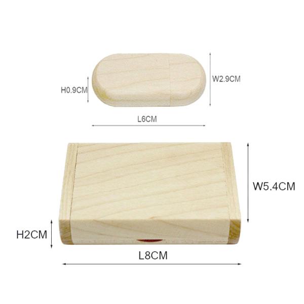 Ovale Shape 4Gb Wooden USB flash drive With gift Packing for Wedding gifts